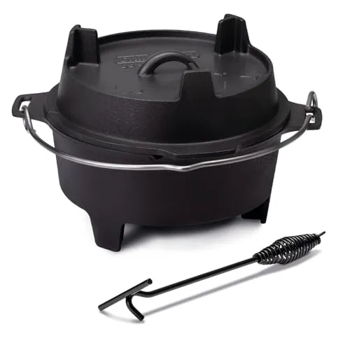 Grillfürst Dutch Oven Set 4 Liter – stabiler Feuertopf mit T-Füßen