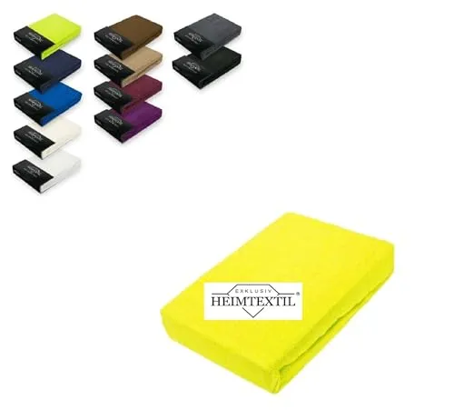 Exklusiv Heimtextil Frottee Spannbettlaken 120 x 200 cm - Spannbetttücher aus 80% Baumwolle, 20% Polyester, Öko-Tex zertifiziert, mit Rundumgummizug für perfekten Halt und faltenfreie Oberfläche, ideal für Matratzen bis 25 cm Höhe.