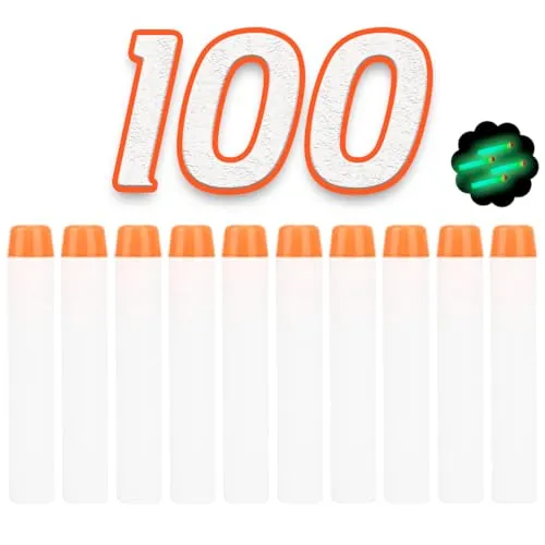 König Design Nerf Pfeile - 100 Stück Nerf Darts Nerf Munition Pfeile Dart Bullets Refill Darts Foam Pfeile für N-Strike Elite Blasters Series Hasbro Fortnite