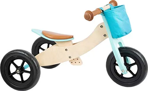 small foot Laufrad-Trike Maxi 2 in 1 Türkis - Dreirad und Laufrad in einem, verstellbarer Sitz für lange Nutzbarkeit, ideal zur Förderung von Balance und Gleichgewichtssinn.