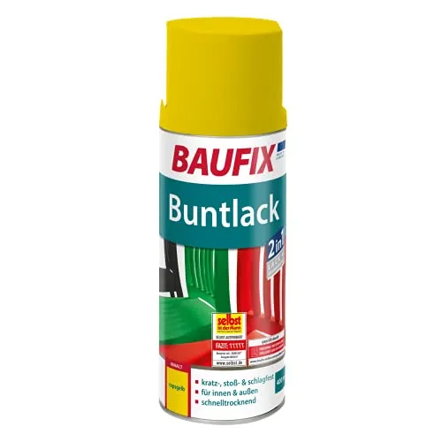Baufix Lack-Spray Gelb Glanz 400ml Sprüh-Dose Spray-Dose Sprüh-Lack Farb-Spray