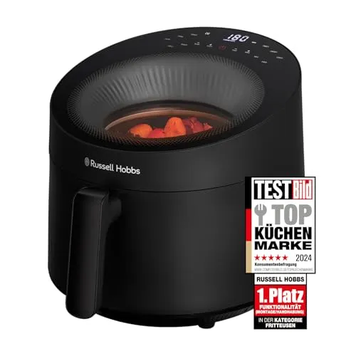 Russell Hobbs Heißluftfritteuse 5L SatisFry Panoramic - Heißluftfritteuse mit 5L Fassungsvermögen, 10 voreingestellten Programmen und Sichtfenster für müheloses Kochen mit wenig Öl und einfacher Reinigung.