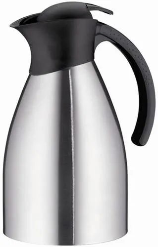 alfi Isolierkanne Bono - Edelstahl mattiert 1,5 l, beste Isolierleistung bis zu 12 Stunden heiß und 24 Stunden kalt, ideal für Kaffee und Tee zuhause