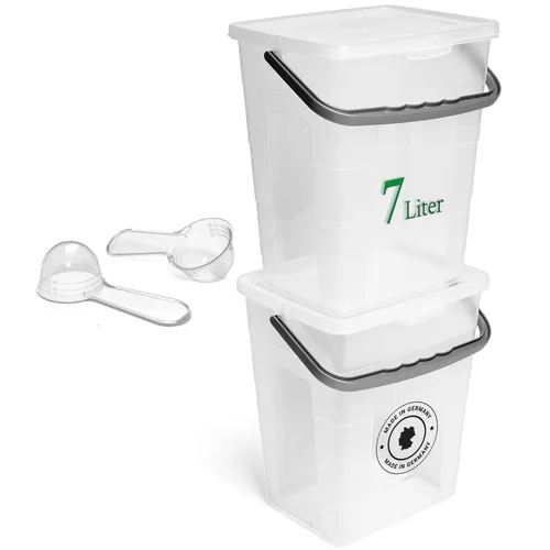 Novaliv Waschmittelbox 7 Liter mit Deckel und Dosierlöffel - Praktische Aufbewahrung für Waschmittel, schützt vor Feuchtigkeit und Verklumpungen. Vielseitig einsetzbar für Reinigungsmittel, Spielzeug und mehr.