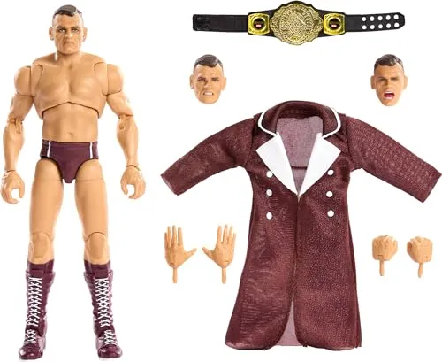 Mattel WWE Ultimate Edition Gunther Actionfigur - Actionfigur für Kinder, 15,2 cm groß mit austauschbaren Köpfen und Händen sowie 30 Gelenkpunkten für dynamische Posen und lebensechten Look dank TrueFX-Technologie.