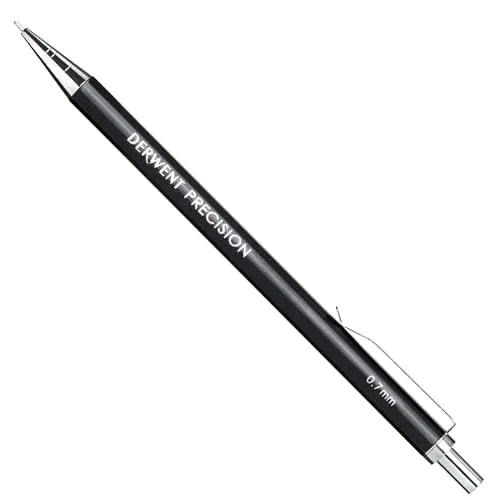 Derwent Feinmechanischer Bleistift, 0,7 mm, HB-Minen und Radiergummis, Profi-Qualität, 2302429
