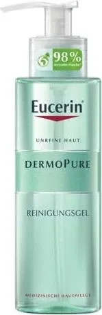 Eucerin Dermopure Reinigungsgel - Gesichtsreinigung für unreine Haut, entfernt sanft überschüssigen Talg und Make-up mit 6 % Ampho-Tensiden für reinere, klare und geschmeidige Haut.