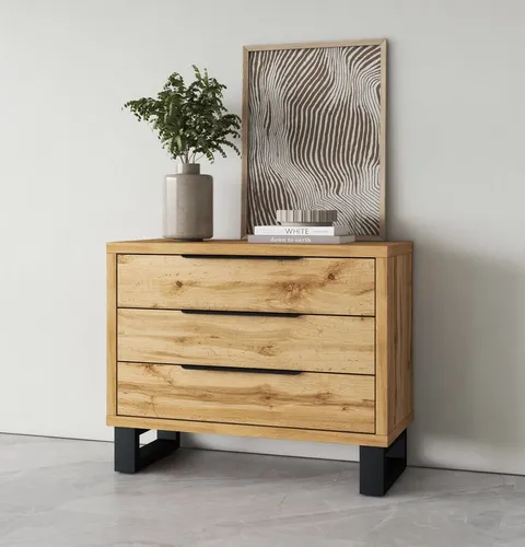 Home affaire Schubkastenkommode Bronne, 99,5x83x45cm in beige von Home Affaire