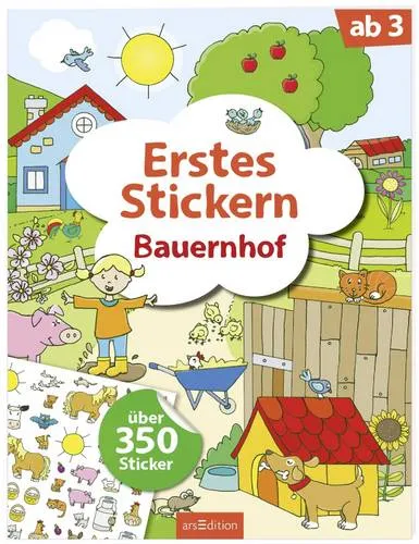 ARS Edition Erstes Stickern Bauernhof 131730 1St. in weiß von arsEdition