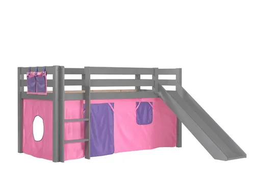 Vipack Spielbett Pino mit Rutsche und Textilset