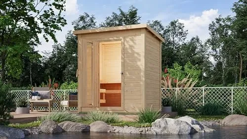 Karibu 38 mm Saunahaus Melo 1 mit Ofen 9 kW von Chillroi