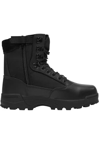 Brandit Zipper Tactical Stiefel, schwarz, Größe 45 für Männer - Wanderschuhe mit Thinsulate-Isolierung und Antirutsch-Syntetiksohle, ideal für Outdoor-Abenteuer und komfortable Einsätze.