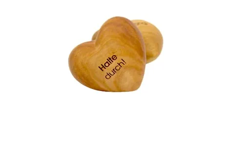 Thankgoods Holzherz Handschmeichler – Handgefertigt aus Obstholz, Motivierende Gravur für Geschenke und Dekoration