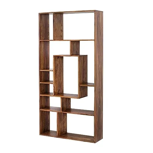 Riess Ambiente Massives Bücherregal CUBUS Sheesham 180cm einzigartige Maserung Regal Holzregal