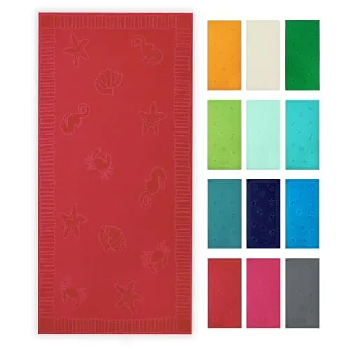 ZOLLNER Strandtuch, Frottier 100 x 200 cm in rot von Zollner