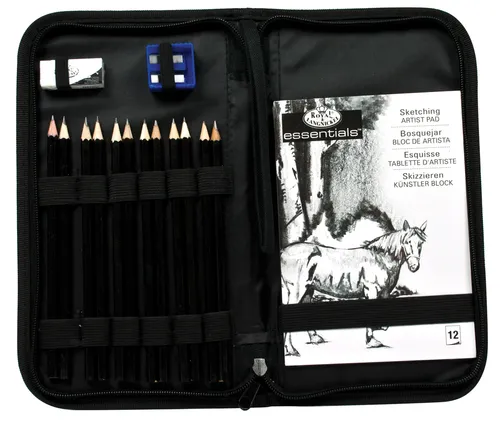 Skizzen-Set Stifte & Zeichnung Pad & Stay & Trage Reißverschluss Storage Reise