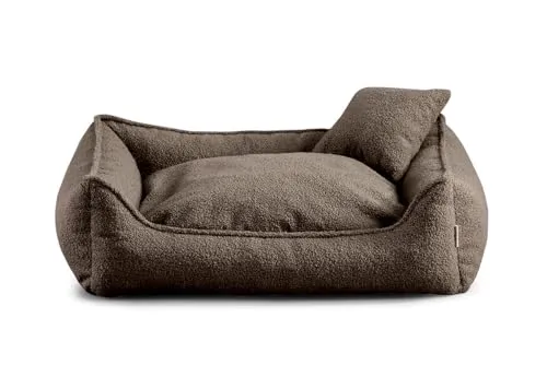 Gutekissen® Bear Hundebett Grosse Hunde - Hundekissen Waschbar - Inklusive kleines Kissen - Farb- und Größenwahl (S - 65x55, Braun)