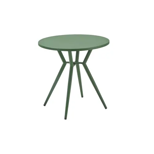 Liadomo Beistelltisch Outdoor Lesina - Runde Gartentisch 80 cm in Dunkelgrün - Beistelltisch im Bistrotisch-Design aus wetterfestem Aluminium, ideal für Balkon oder Garten. Mit 80 cm Durchmesser und nur 6,3 kg leicht, perfekt für vielseitige Nutzung im Freien.