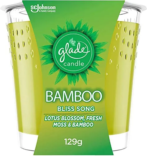 Glade Duftkerze Bamboo Bliss Song im Glas erfrischender Raumduft