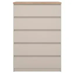 Boxxx Kommode - Eiche Kaschmir mit 5 Schubladen - Betten - Stilvolle Kommode aus Holzwerkstoff, FSC Mix, Made in Denmark, ideal für zusätzlichen Stauraum und elegante Einrichtung.