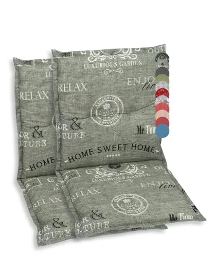 GO-DE Sesselauflage 2er Set, hellgrau - Polster für Stühle & Sessel, bequeme Auflagen mit 6 cm Schaum-Vliesfüllung, ideal für Niederlehner-Gartenstühle und UV-beständig für lange Haltbarkeit.