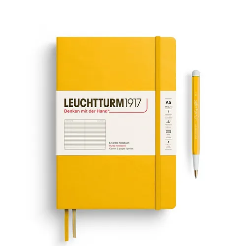 Notizbuch Medium (A5), Hardcover, 251 nummerierte Seiten, Sunflower, liniert