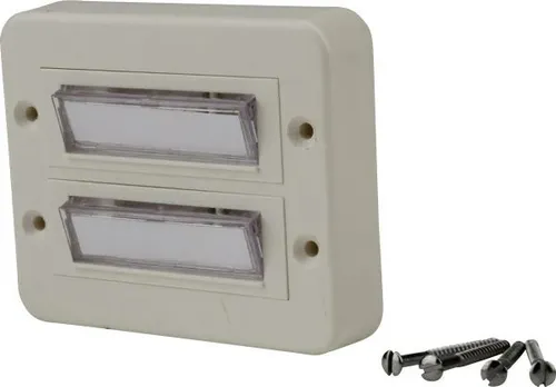 FRIEDLAND Klingel-Taster 2-fach eckig mit Namensschild weiß  Klingeltaster