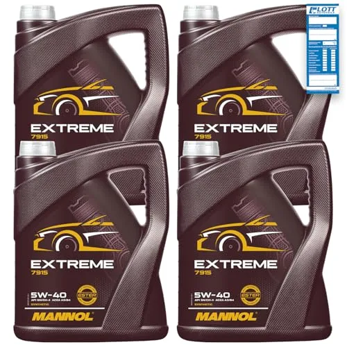 MANNOL 4X 5l MOTORÖL Extreme 5W-40 Motorenöl 20Liter