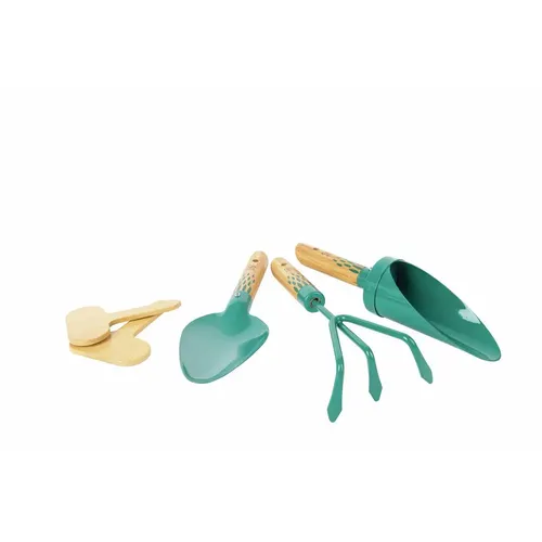 Hape Gartenwerkzeug-Set - Outdoor-Spielzeug für kleine Gärtner, mit sechs Teilen aus nachhaltigem Bambus-Design für umweltbewussten Spielspaß und lange Haltbarkeit.