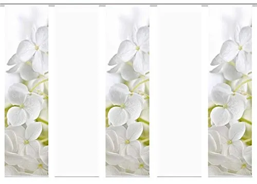 wohnfuehlidee 5er-Set Flächenvorhang, Deko Blickdicht, Padua, Höhe 245 cm, 3X Dessin /2X Uni transparent