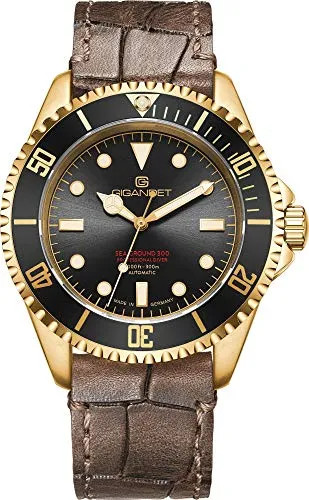 Gigandet Automatikuhr SEA GROUND 300 VINTAGE - Robuste Taucheruhr mit Saphirglas - Armbanduhren: Hochwertige Automatikuhr mit 300m Wasserdichtigkeit, doppelt entspiegeltem Saphirglas und Swiss Super-Luminova für beste Ablesbarkeit.