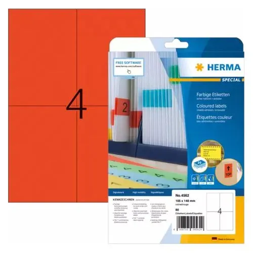HERMA Universal-Etiketten SPECIAL, 105 x 148 mm, rot