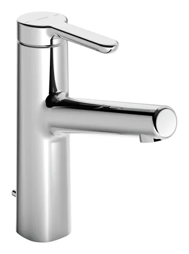 Hansa HANSADESIGNO Style Waschtisch-Einhand-Einlochbatterie, Badarmaturen, chrom - Elegante Waschtischarmatur mit Ablaufgarnitur, Ausladung 12,8 cm – perfektes Design für Ihr modernes Badezimmer.