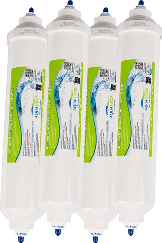Aqualogis AL-QC10 Wasserfilter-Set für Kühlschränke mit Würfelbereiter und Wasserspender 4pk - Kompatibel mit Samsung DA29-10105J, Bosch, LG, Siemens