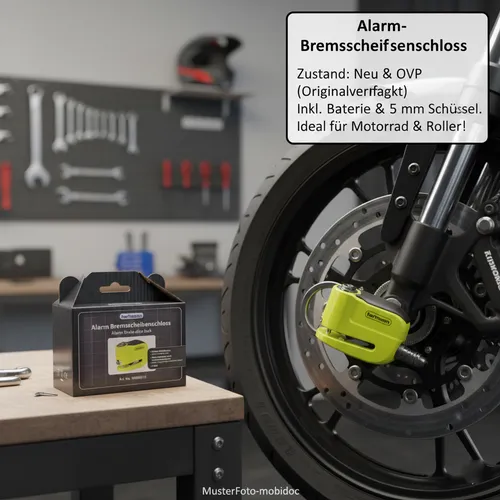 Hartmann Alarm Bremsscheibenschloss 5,5 mm – Sicherheitsschloss mit Alarmanlage