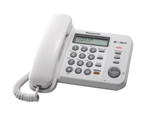 Panasonic KXTS580EX1W Festnetztelefon - Hochwertiges IP Telefon mit robuster Bauweise, ideal für langlebige Nutzung in Büros und Zuhause.