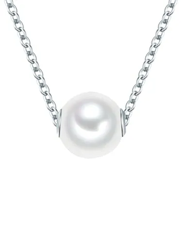 Valero Pearls Damen-Kette mit Anhänger aus Sterling Silber - Ketten für Damen: Hochwertige Kette mit großer Süßwasser-Zuchtperle, anlaufgeschützt und perfekt für besondere Anlässe oder als Geschenk.