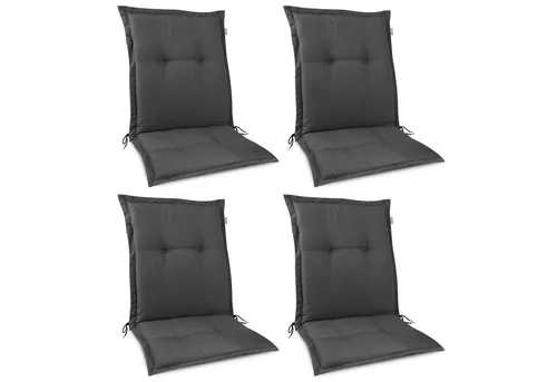 Beautissu Polsterauflage HighLux 4er Set, 105x50x7 cm - Hochwertige Auflagen für Gartenstühle, UV-beständig und rutschfest mit Befestigungsbändern, ideal für entspannte Stunden auf Terrasse oder Balkon.