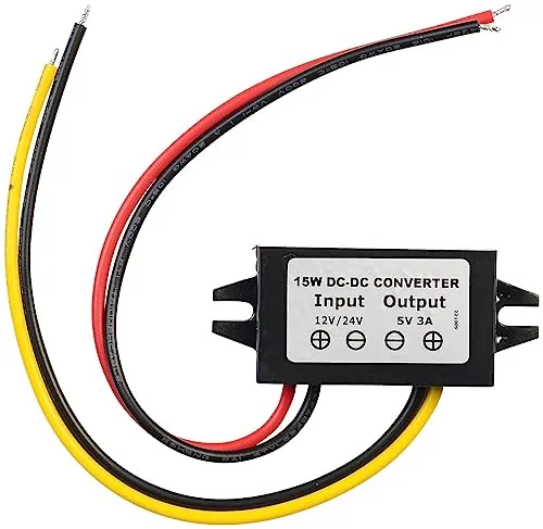revolt DCDC-Wandler: DC/DC-Spannungswandler für 12/24 V zu 5 V, 3 A, IP67, offene Enden (DC-DC-Abwärtswandler, Abwärtswandler-Regler, Motorrad)