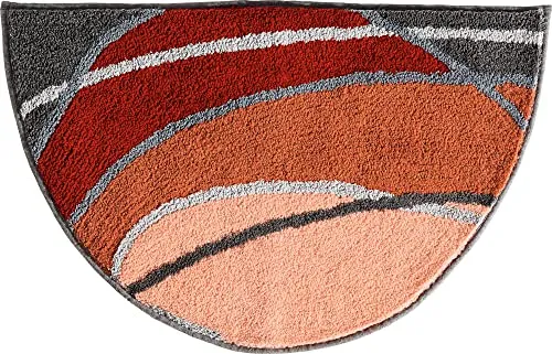 REDBEST Duschvorlage halbrund Lynn Terra 50x80 cm - rutschhemmend und pflegeleicht - Die REDBEST Duschvorlage überzeugt mit ihrem flauschigen Flor und modernem Design. Ideal für Ihr Badezimmer, rutschhemmend und schnell trocknend, sorgt sie für Komfort und Sicherheit. Perfekt für Fußbodenheizung geeignet.