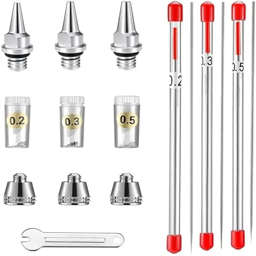 Abest Airbrush-Nadeldüse, 0,2 mm, 0,3 mm, 0,5 mm, Ersatzteile für Airbrush-Sprühpistole, Sprühzubehör 130