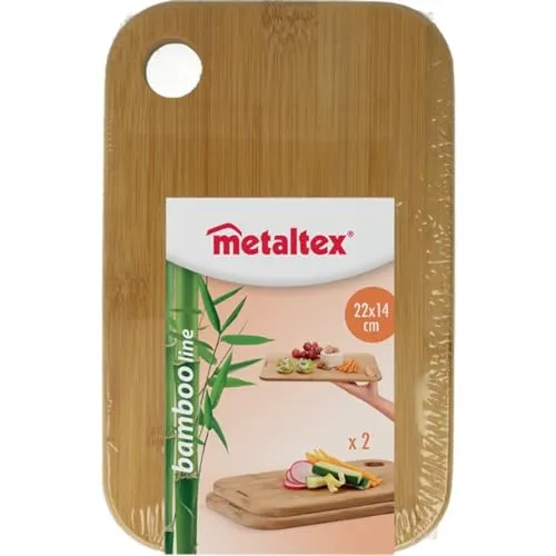Metaltex Bambus-Schneidebrett 2er Set 29 x 23 x 0,7 cm