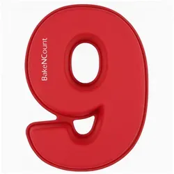 BakeNCount Backform BakeNCount Kuchen Backformen-Set Zahlen, extra Groß, aus Silikon 9