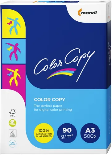 mondi Multifunktionspapier Color Copy A3 90 g/qm - 500 Blatt - Hochwertiges Multifunktionspapier in A3, ideal für brillante Farbdrucke und kopieren, perfekt für Büros und kreative Projekte.