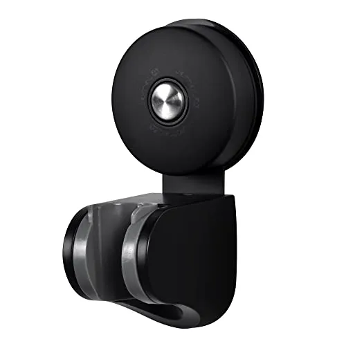 Duschkopfhalterung mit Saugnapf - JOMOLA Duschkopfhalterung Ohne Bohren 4 Winkel Verstellbarer Handbrause Halterung Vakuum Saugnapf Duschkopfhalter Abnehmbare Wandhalterung Brausehalterung Schwarz