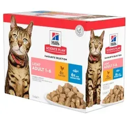 Hill's Adult Light Kombipack Huhn Fisch Katzen-Nassfutter 1 Karton (12 x 85 g)