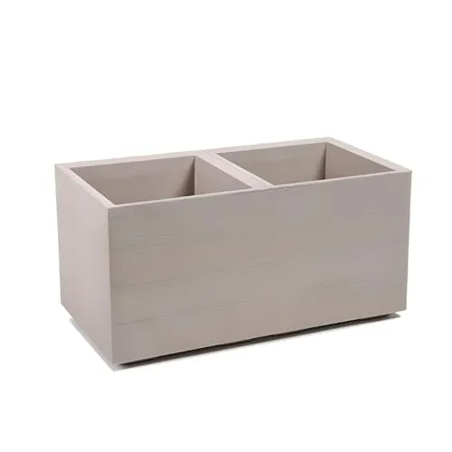 Kreher XXL Pflanzkasten – Edle Holz-Optik in Kaffee Latte oder Espresso - Garten-Zubehör, wetterfester Pflanzkasten mit integriertem Entwässerungssystem und optionalen Rollen für flexible Platzierung.