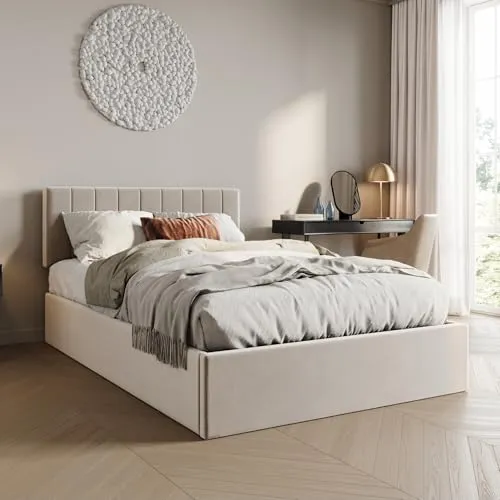 Polsterbett 140x200 cm mit Stauraum und Lattenrost