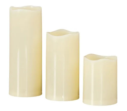 Levandeo® LED-Kerze, 3er Set Flammenlose LED Kerzen Timer Warmweiß Stumpenkerzen