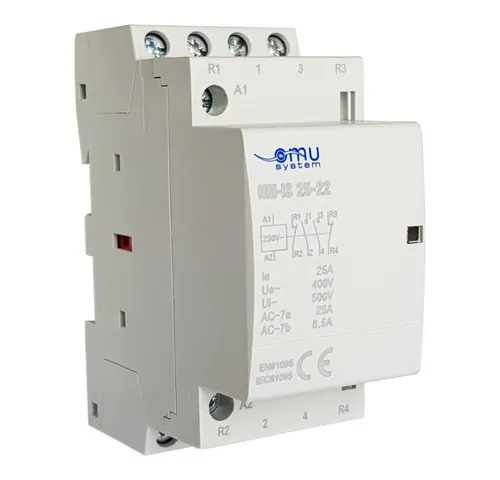 XBS Schalter Modular Leistungsschütz Schütz 25A 4kW 230V AC 2NO 2NC 35mm DIN (1-St)